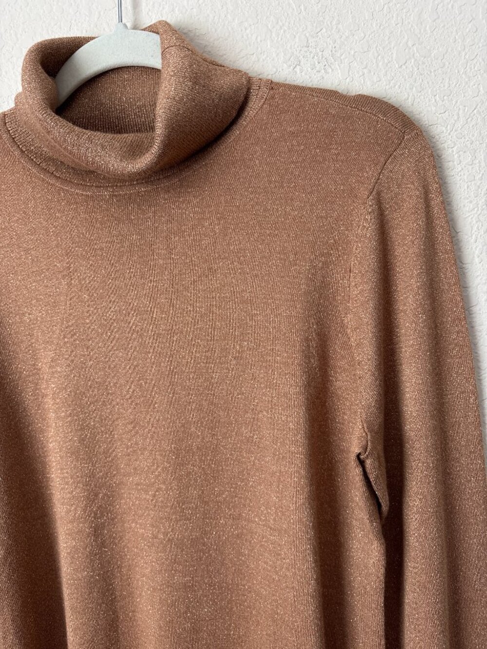 Chico's NEW Camel Shimmer Turtleneck Sweater - Picture 3 of 9